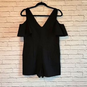 Anthropologie Elevensies Black Off Sholder Romper